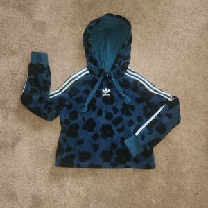 Adidas BELLISTA SHERPA HOODY AOP Floral Hooded Track Sweat shirt Womens Small S